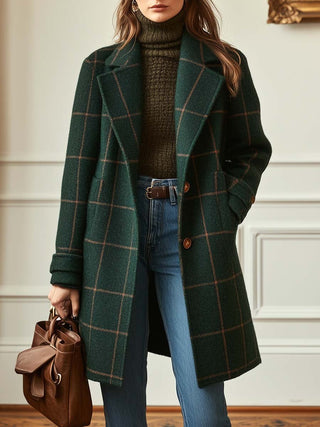 MD | MANTEAU EFFET LAINE À CARREAUX