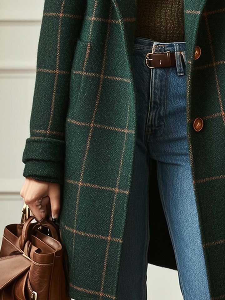 MD | MANTEAU EFFET LAINE À CARREAUX