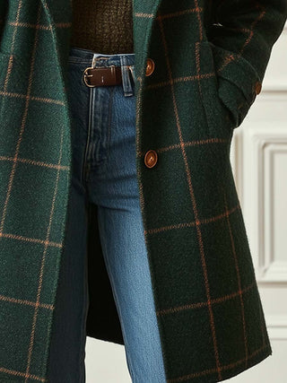 MD | MANTEAU EFFET LAINE À CARREAUX