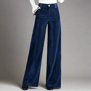 MD | PANTALON EN VELOURS TRICOTÉ TAILLE HAUTE
