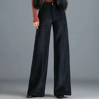 MD | PANTALON EN VELOURS TRICOTÉ TAILLE HAUTE