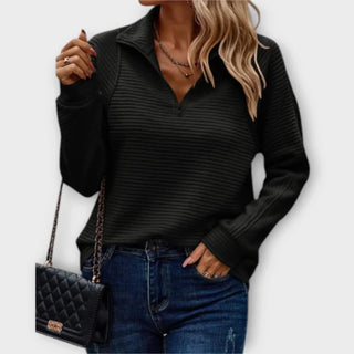 MD | PULL CHIC DÉCONTRACTÉ À COL ZIPPÉ