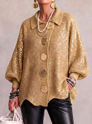 MD | GILET OVERSIZE BOUTONS DORÉS