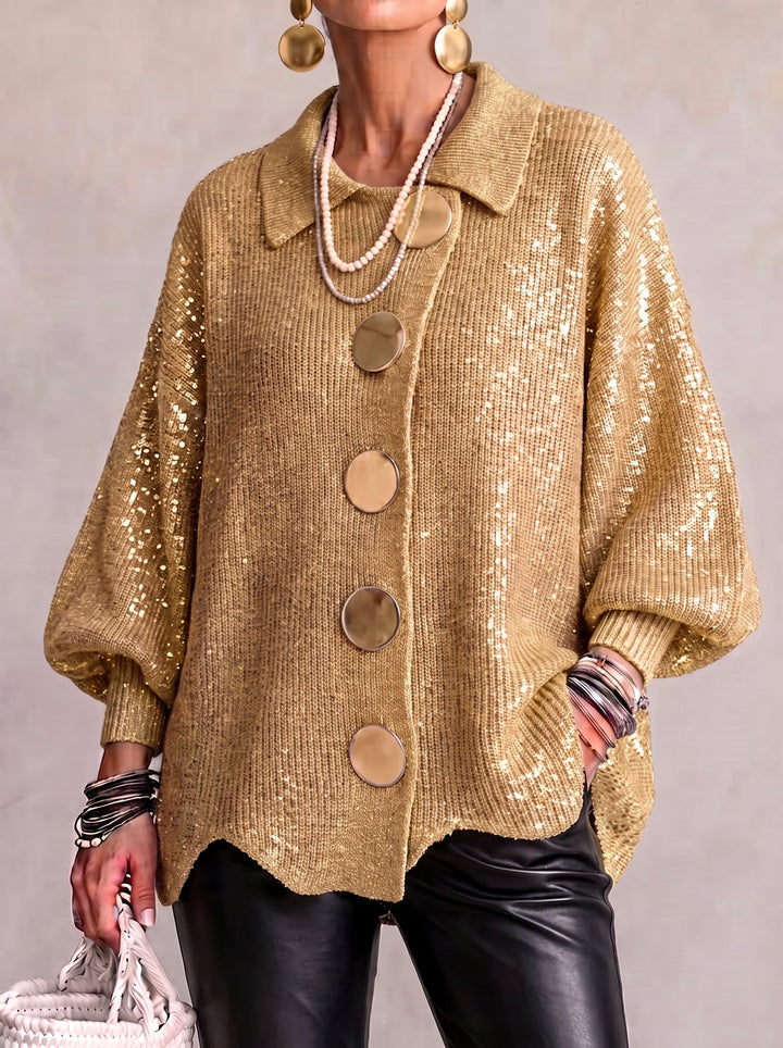 MD | GILET OVERSIZE BOUTONS DORÉS
