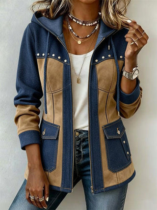 MD | VESTE À CAPUCHE BI-MATIÈRE