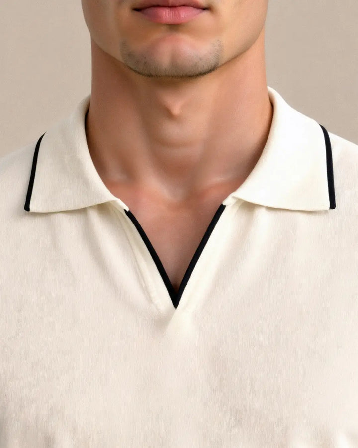 MD | POLO SUR MESURE EN PIQUÉ AVEC DÉTAILS CONTRASTANTS