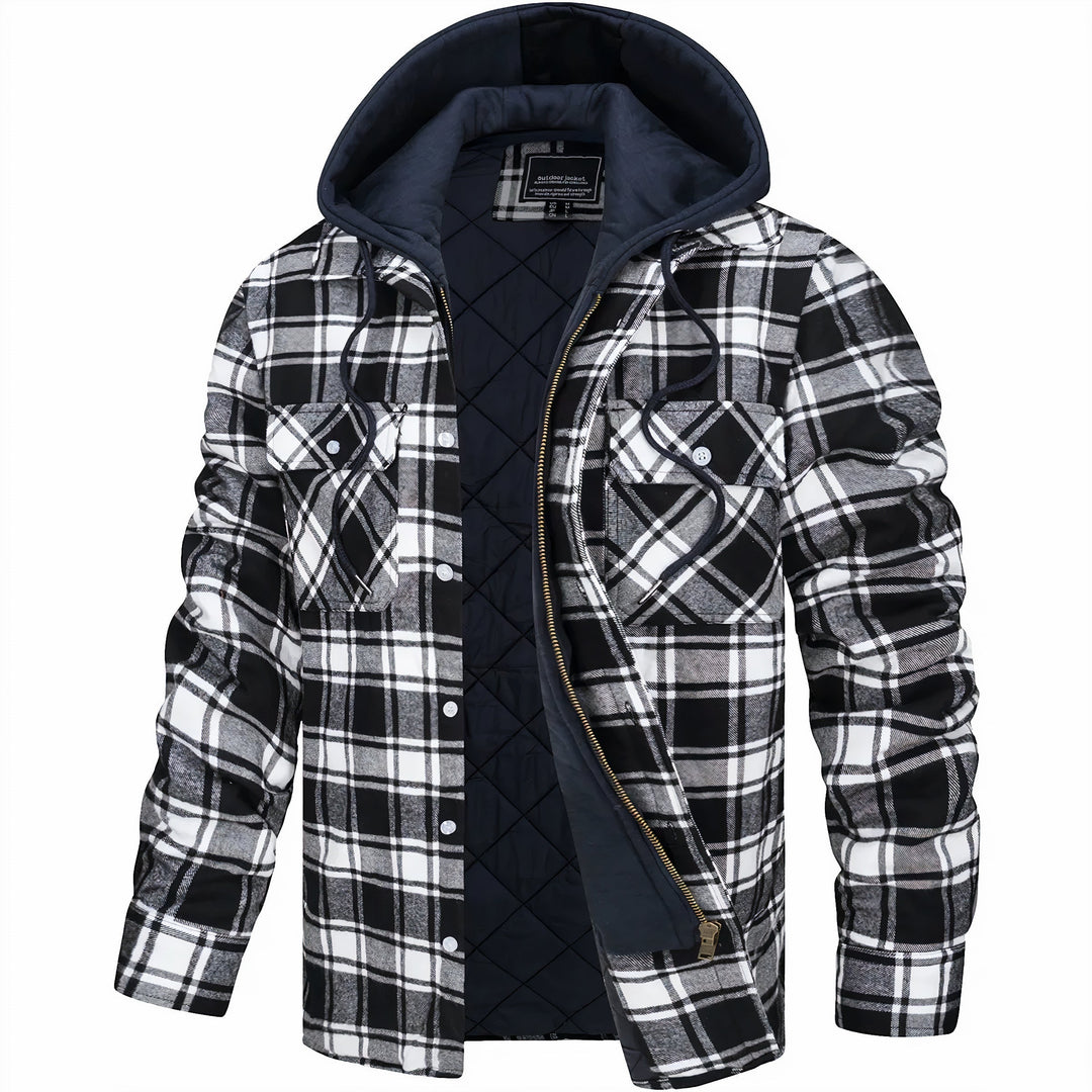 MD | VESTE À CARREAUX AVEC CAPUCHE