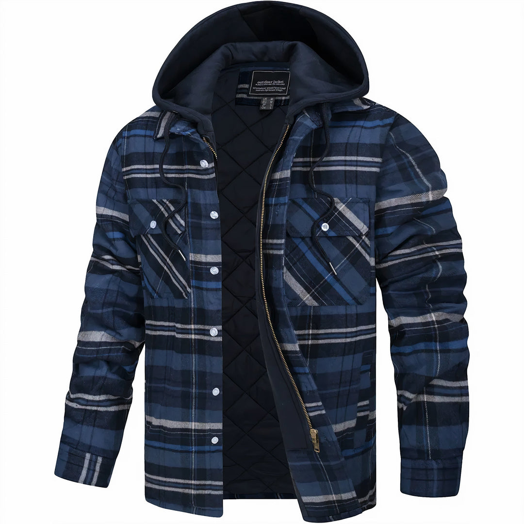 MD | VESTE À CARREAUX AVEC CAPUCHE